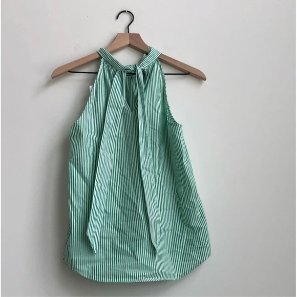 New J x J.Crew Printed Tie-Neck Poplin Top cotton Stripe ivory Kelly blouse bow - Picture 7 of 10